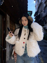 Beads Burton No Collar Round Fur Jacket