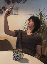 ロバートベロアVネックショートスリーブTシャツ
