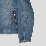 Motorick cut-out patch biker denim jacket