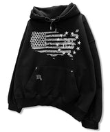 AMERICA FLAG Vintage Stud Hoodie_Black