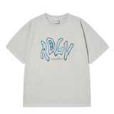 25SS ヴィンテージフローフォントピグメントショートスリーブTシャツ ライトグレー