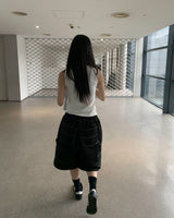 Stitch bermuda pants