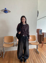 [unisex] リノンウォッシングワイドデニムパンツ