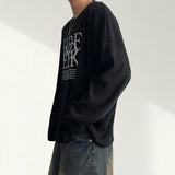 Summer Hide Loose Fit Long Sleeve Knit Tee 