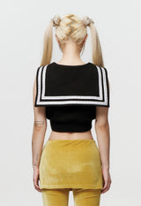 RIBBON SAILOR VEST (BLACK)