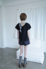 ピナッツチェックリボンTシャツ