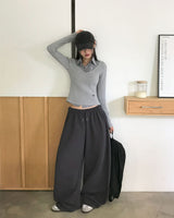 Yami Ribbed Deep V-Neck Knit