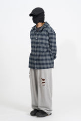Kio Blended Check Hooded Shirt