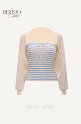 Vanilla Stripe Bolero Top Set