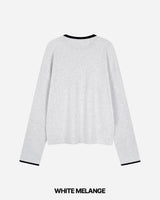 Grid Crop Waffle Ringer Tee