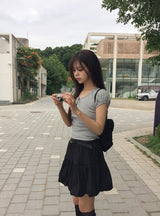 Fodin Balloon Belt Mini Skirt