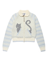 CATS BUTTON ZIP UP CARDIGAN IVORY(CV2GFUK681A)