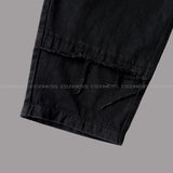 TR2508 non-span incision wide black jeans (S ~ L)