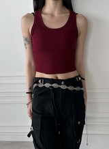 [BASIC ITEM] リブクロップノースリーブ(9color)