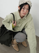 [prts made] Relaxed-Fit Washed Shirts (pale olive)