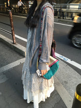 Summer knit hooded zip-up