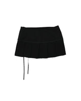 Lined ribbon pleats skirt / black