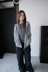 rough slub hoodie zip-up(4colors)