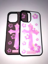 gal cross pink glass case