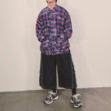 smoke wash check shirt_purple