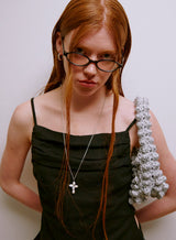 Cross Pearl Necklace (Silver)
