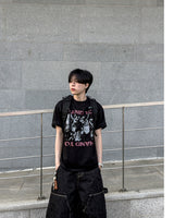 タッチグラフィックオーバーサイズハーフTシャツ