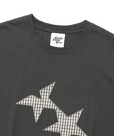 ツインスターチェックアップリケ半袖Tシャツ チャコール(CV2FMUT544A)