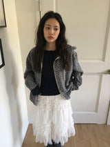 ニュアージフラワーフーデッドジップアップ (2 Colors)