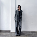 Retro-Tone Cropped Jacket & Wide-Legs