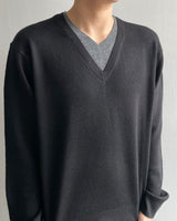 Inset Layered V-neck Knit