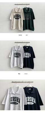 Domt collar short-sleeved t-shirt