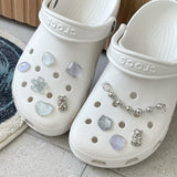 [made]purple&silver resin shoes charm set 