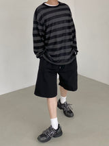 Nylon wide banding half pants 2C