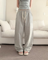 [Unisex/Summer Pants] Lev Linen Stripe Banding Pants (4 colors)