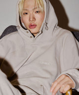 SNAP LOGO BALLOON HOODIE_BEIGE GRAY