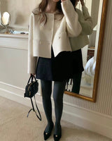 Little Paris Double-breasted Short Wool Coat