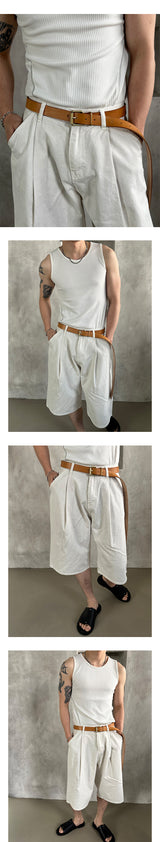 [HANDMADE] Basic leather long belt(Camel)