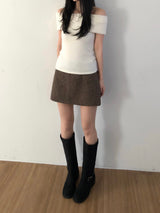 ヘアリーオフショルダートップス (3 colors)