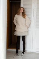 Tutu shirring skirt_ivory