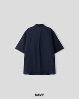 Temple linen short-sleeved shirt