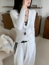 Secret Slim Fit Button Rib Knit & Lace Bra 2pcs