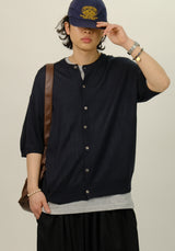 GE Crew Neck Easy Half Cardigan
