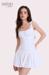 White Bustier Punching Dress Set