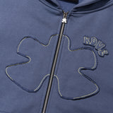 GRADATION SYMBOL PATCH HOODIE ZIP UP
 - BLUE GREY
