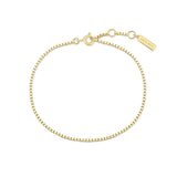 gold box chain 14k gold plating + 925 silver bracelet B068-01G