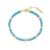 gold turquoise 14k gold plating + 925 silver bracelet B063-04G