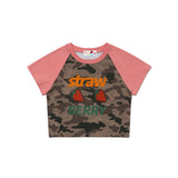 ストロベリーラグランクロップtシャツ