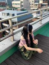 Irmi Nylon Bizo Snap Wide Pants