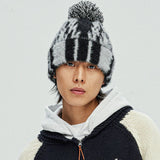 navajo pattern beanie black