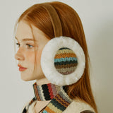 [SET] Stripe Fur Earcuffs & Scarf